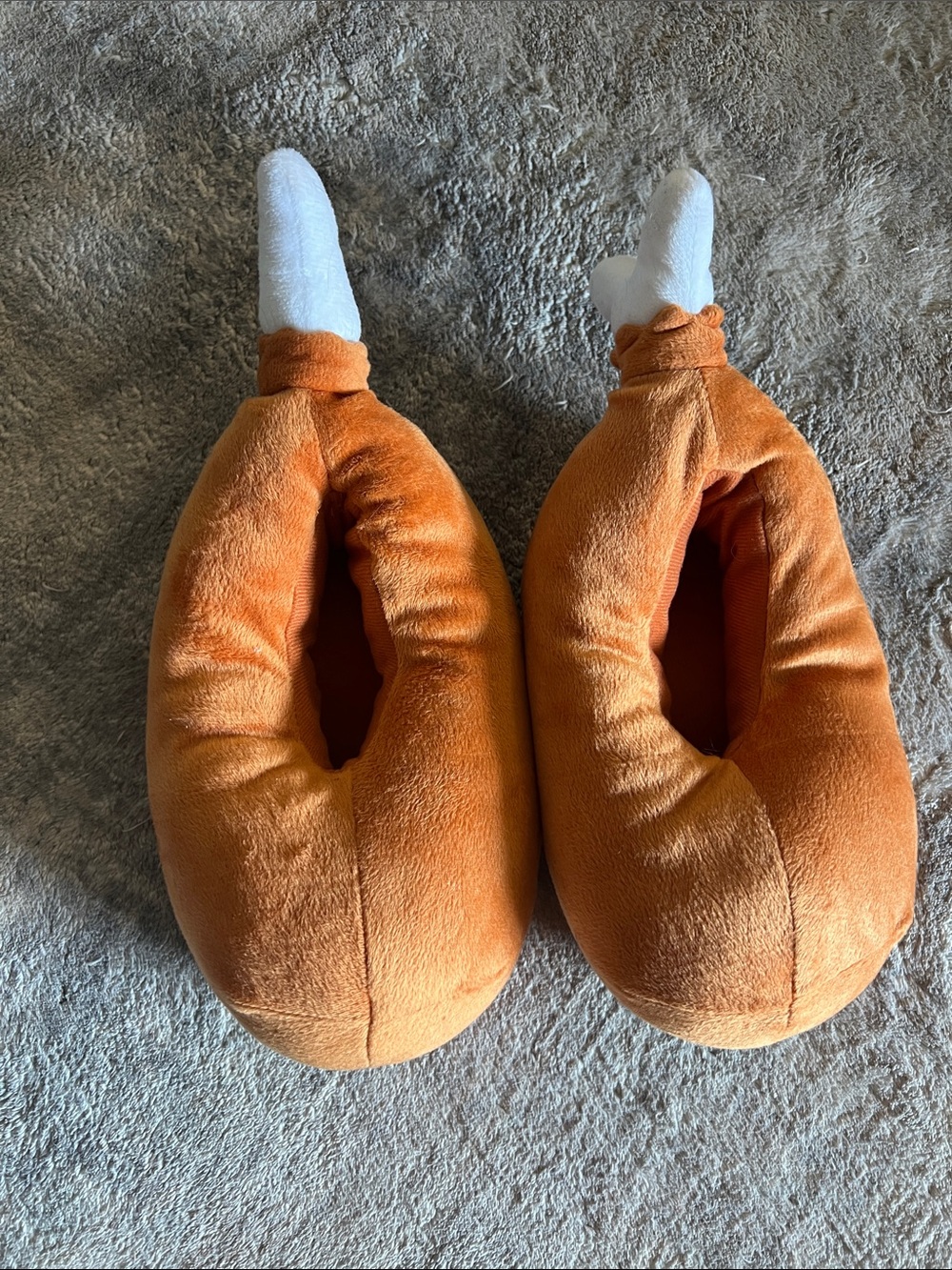 Kids Brown Turkey Leg Plush Slippers - Soft Cozy Fit